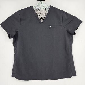 Fabletics Vital Scrub Top Womens XL Gray Short‎ Sleeve Uniforms Healthcare